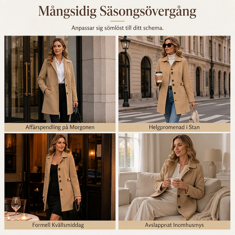 ✨ Tidlös Urban Elegans | Värmande Ullblandad Kappa Med Smickrande Siluett