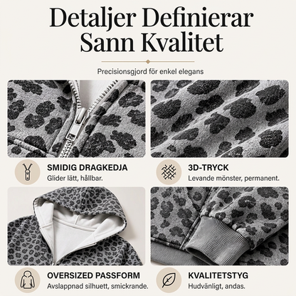 Bästsäljare🔥|Mjuk Leopard Hoodie Jacka – Avslappnad Stil För Höstens Vardag