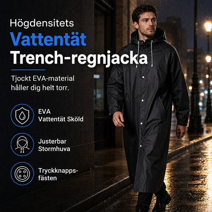 Lång huvakappa i EVA, regnponcho