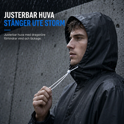 Lång huvakappa i EVA, regnponcho