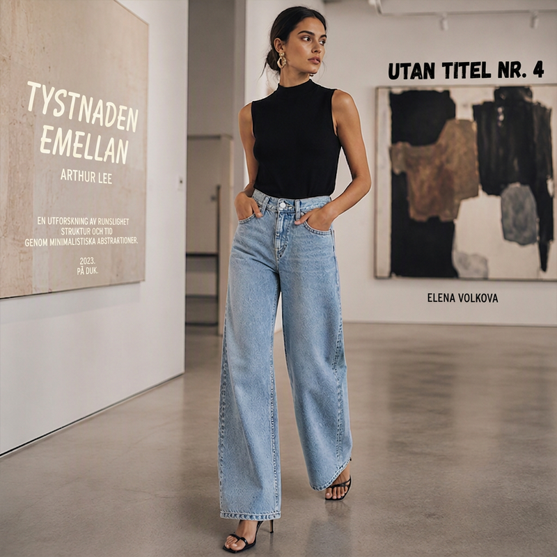 Damjeans med hög elasticitet och vida ben