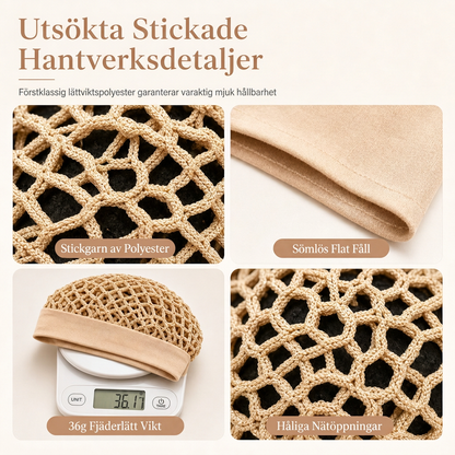 Elastisk andningsbred nätkeps för hår, urholkad hårskydd med bred resår