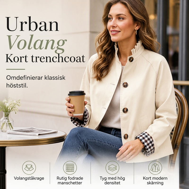 Stilren och snygg kort trenchcoat för kvinnor