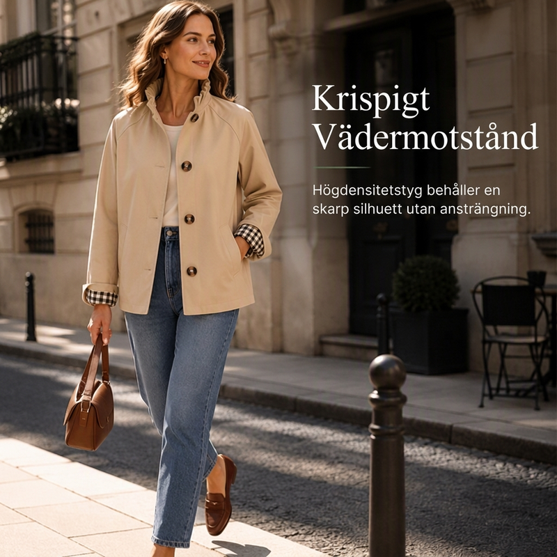 Stilren och snygg kort trenchcoat för kvinnor