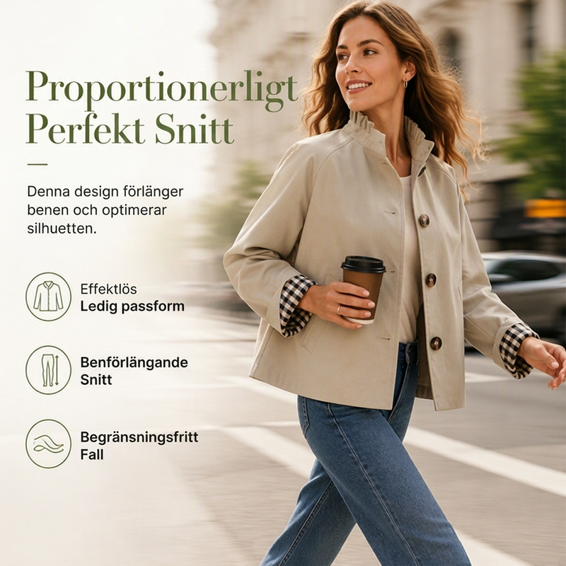 Stilren och snygg kort trenchcoat för kvinnor