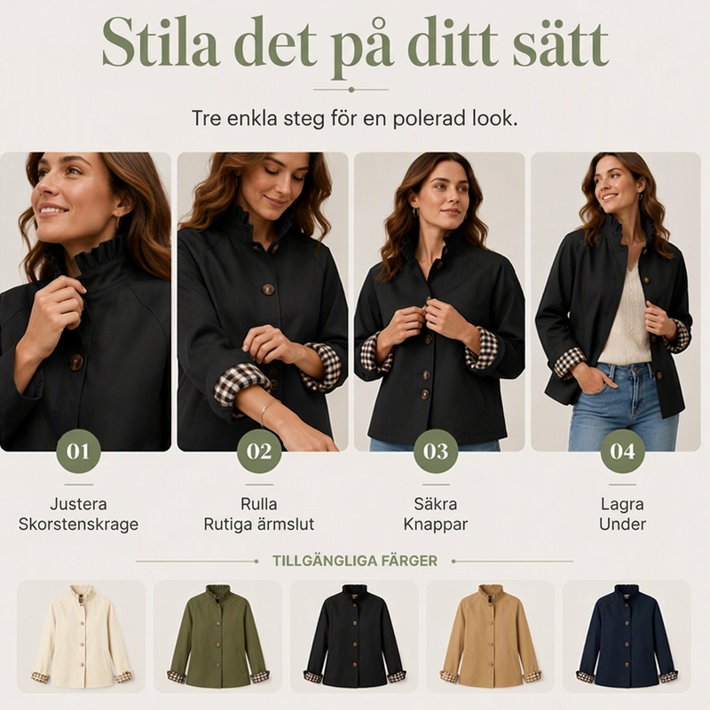 Stilren och snygg kort trenchcoat för kvinnor