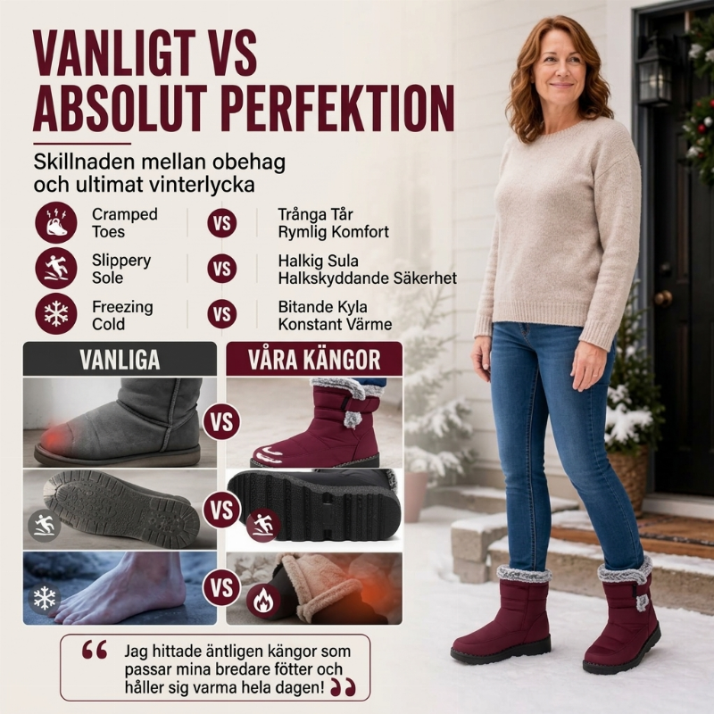 Vintervarma halkfria snöstövlar för kvinnor