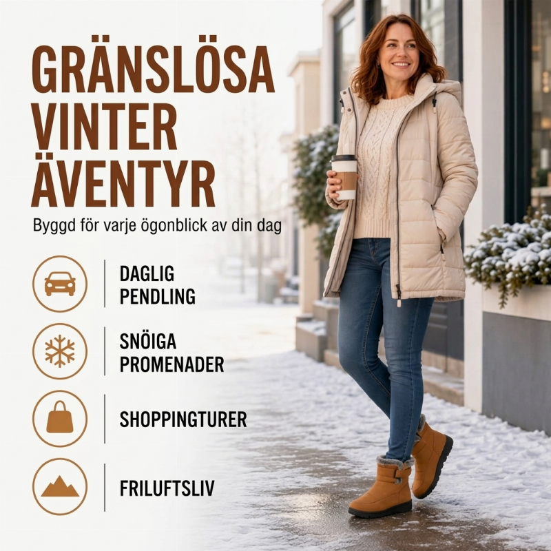 Vintervarma halkfria snöstövlar för kvinnor