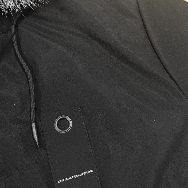 📢📢60 %  RABATT !! ⏰Vindskyddad, värmande parkasjacka med huva för män, medellång längd