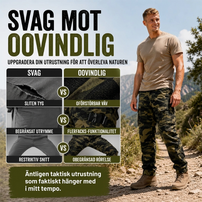 K herrars kamouflagecargobyxor med flera fickor