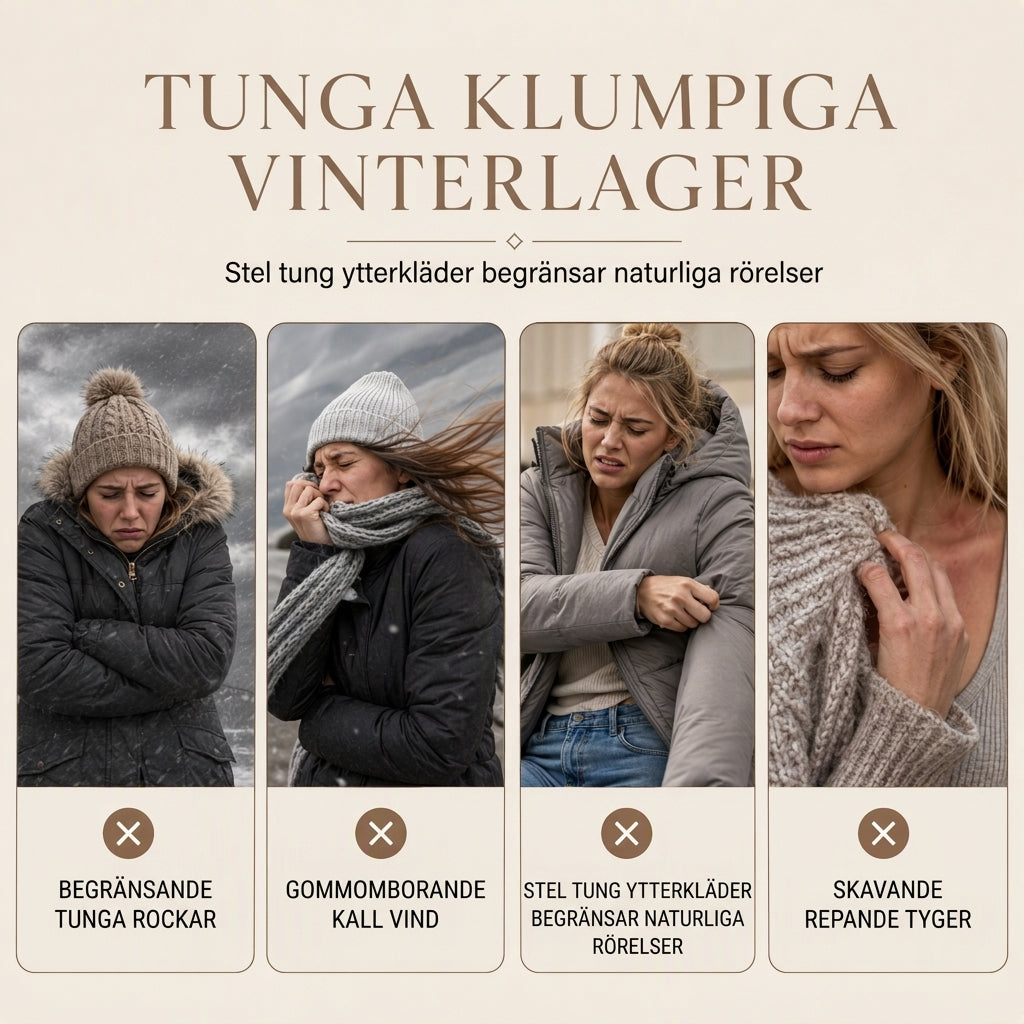 Lång koftad stickad tröja med huva för kvinnor