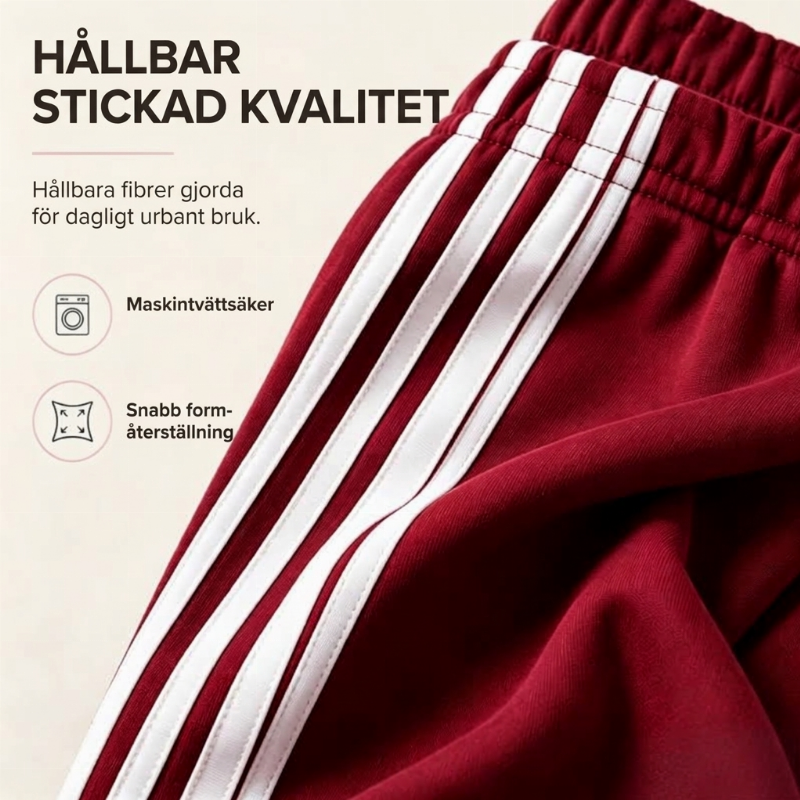 Damens vidbenta joggingbyxor med sidoränder