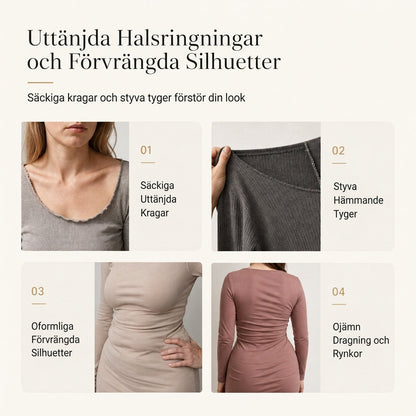 Damklänning med långa ärmar, fyrkantig halsringning och A-linje