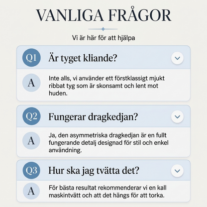 Damens ribbade tröja med asymmetrisk dragkedja