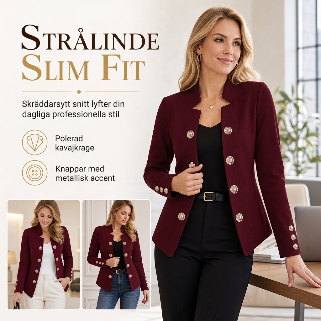 Kvinnor kavaj med ståndkrage, slim fit