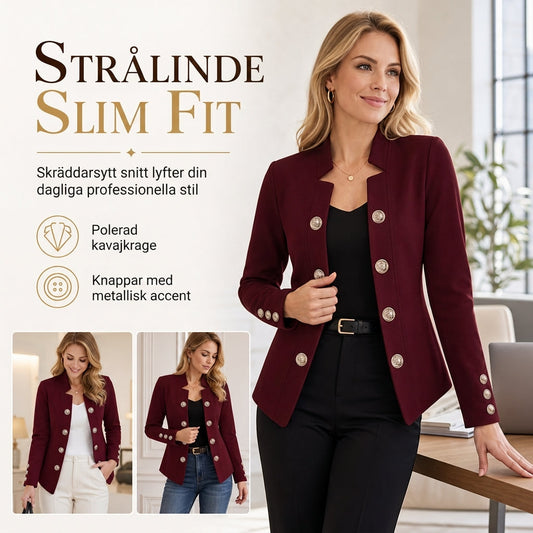 Kvinnor kavaj med ståndkrage, slim fit