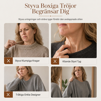 Ledigt tröja med leopardmönster och axelbandslös design, löst sittande långärmad tröja i bomullsblandning, pullover-topp