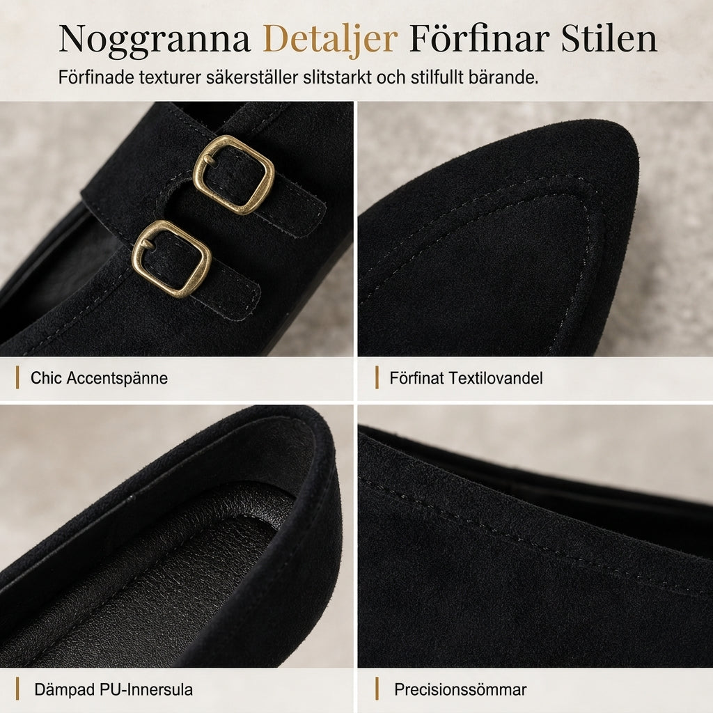Spetsiga lediga flatskor för kvinnor