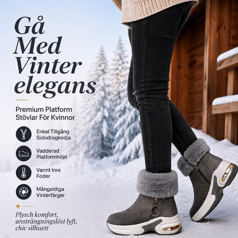 Vintervarma halkfria snöskor för kvinnor