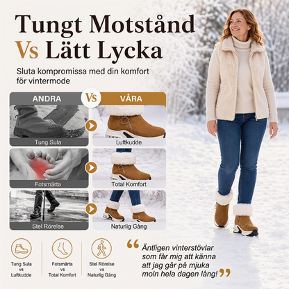 Vintervarma halkfria snöskor för kvinnor