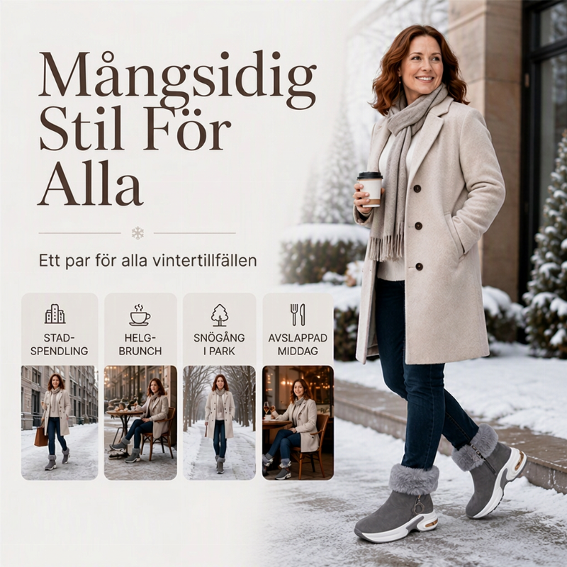 Vintervarma halkfria snöskor för kvinnor