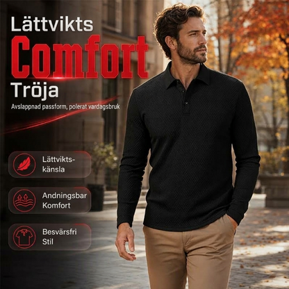 Herrs tröja med textur, långärmad och lätt