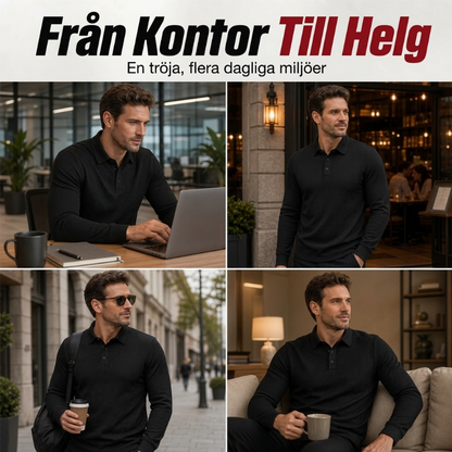 Herrs tröja med textur, långärmad och lätt