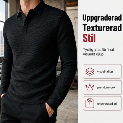 Herrs tröja med textur, långärmad och lätt