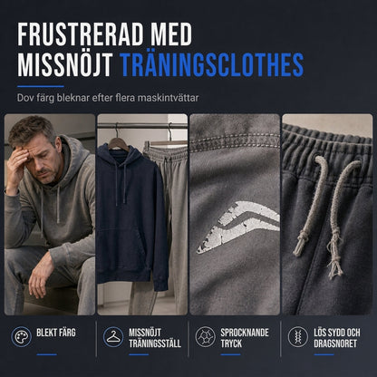 Herrset med 3D-digitaltryck: Långärmad huvtröja och byxor, löst passande träningsoverall för vår och höst