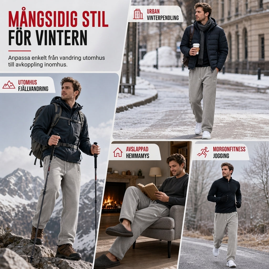 🔥 Vintererbjudande ❄️ Unisex-värmda, tjocka fleecebyxor – extra varma, mjuka och bekväma för kalla dagar 🧸