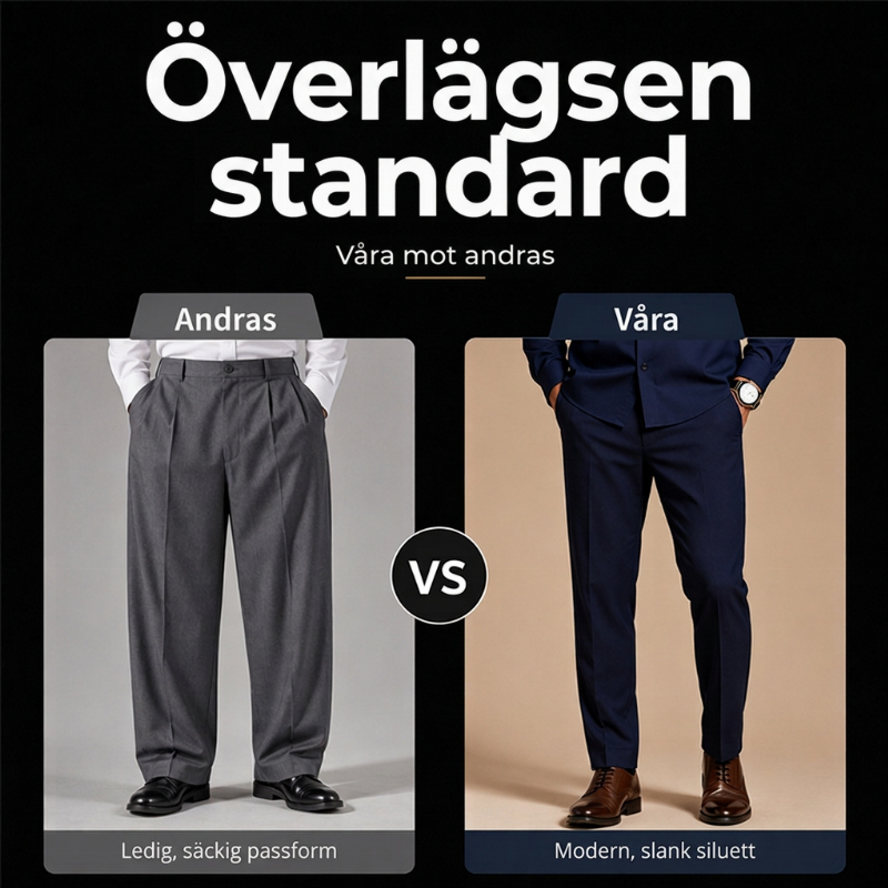 Tvådelad set med skjorta och byxor i polyester för män