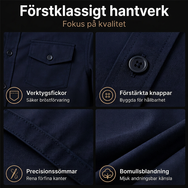 Tvådelad set med skjorta och byxor i polyester för män