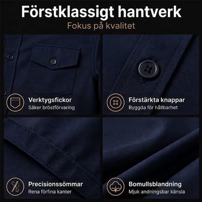 Tvådelad set med skjorta och byxor i polyester för män