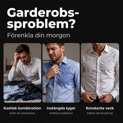 Tvådelad set med skjorta och byxor i polyester för män