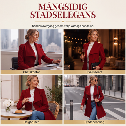 🍂Höstens exklusiva erbjudande|Elegant Mellanlång Kappa för Dam – Skräddad Siluett & Tidlös Stil