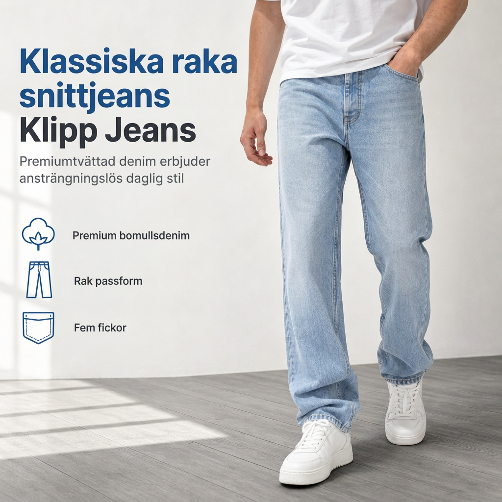 👖Klassiska rakskurna jeans för män