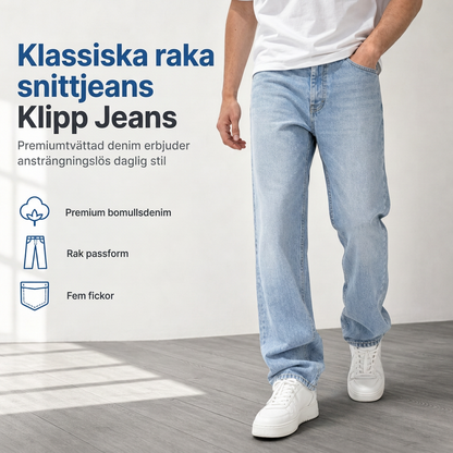 👖Klassiska rakskurna jeans för män
