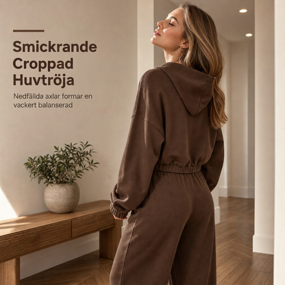 ✨ Bekväm favorit 🤎 2-delat loungewear-set för damer med huva och vida byxor – mjukt, avslappnat och stilfullt