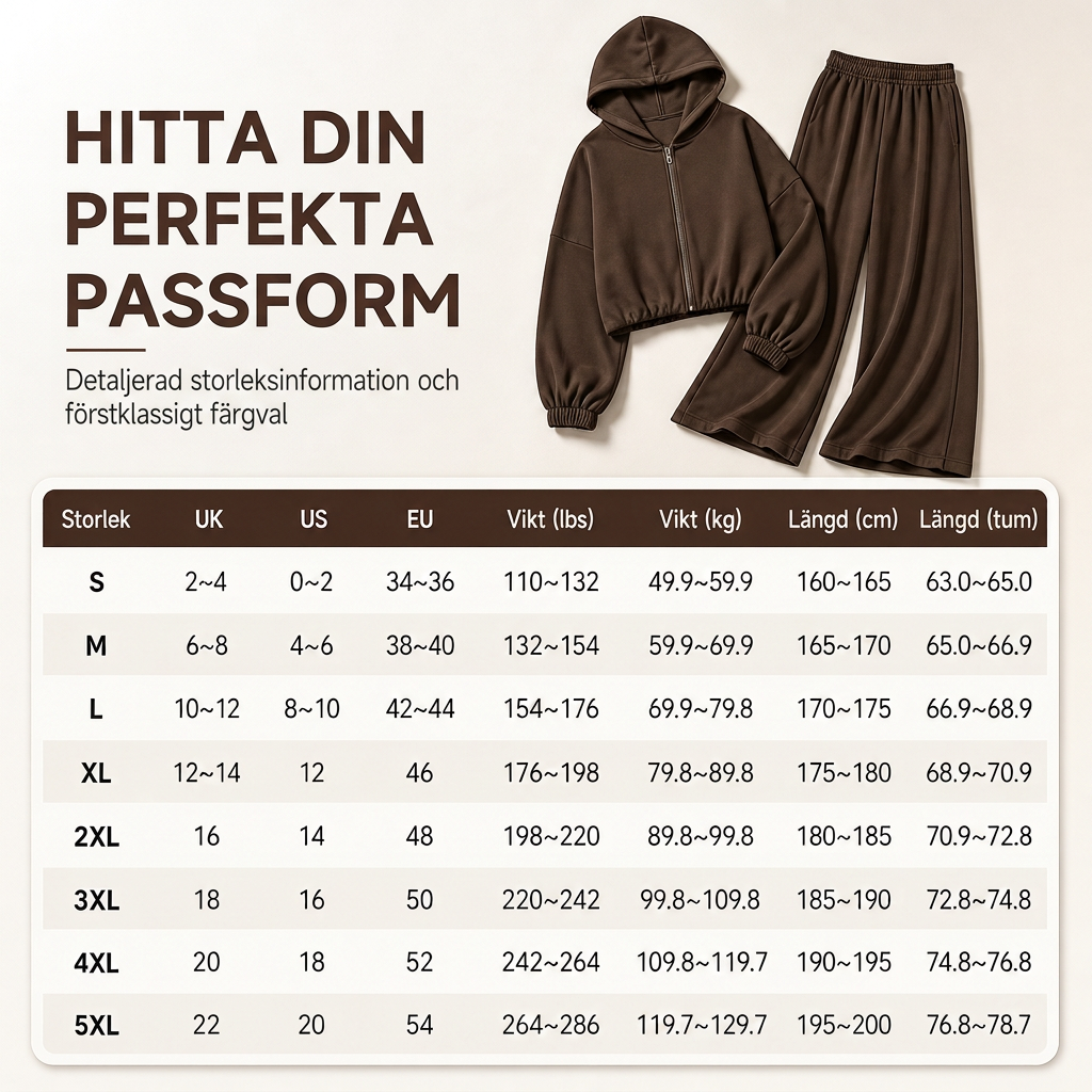 ✨ Bekväm favorit 🤎 2-delat loungewear-set för damer med huva och vida byxor – mjukt, avslappnat och stilfullt