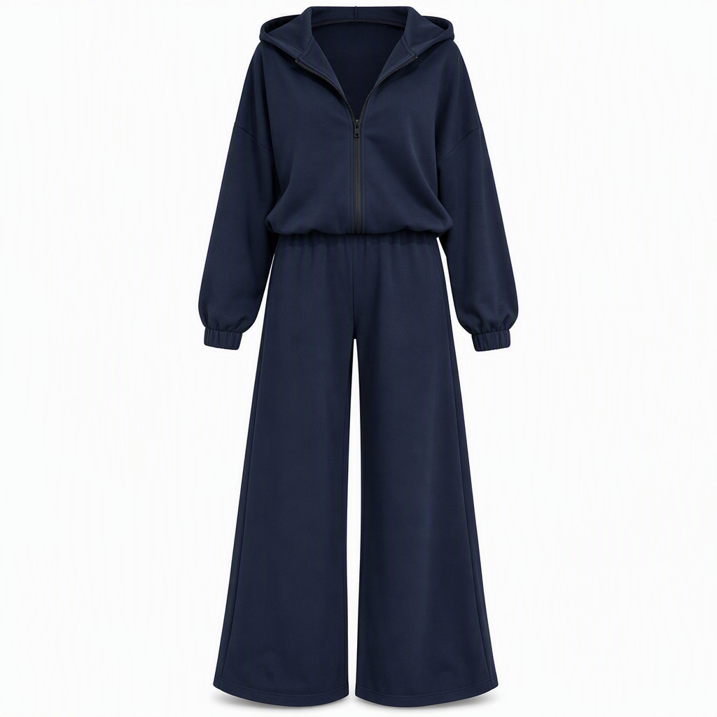✨ Bekväm favorit 🤎 2-delat loungewear-set för damer med huva och vida byxor – mjukt, avslappnat och stilfullt