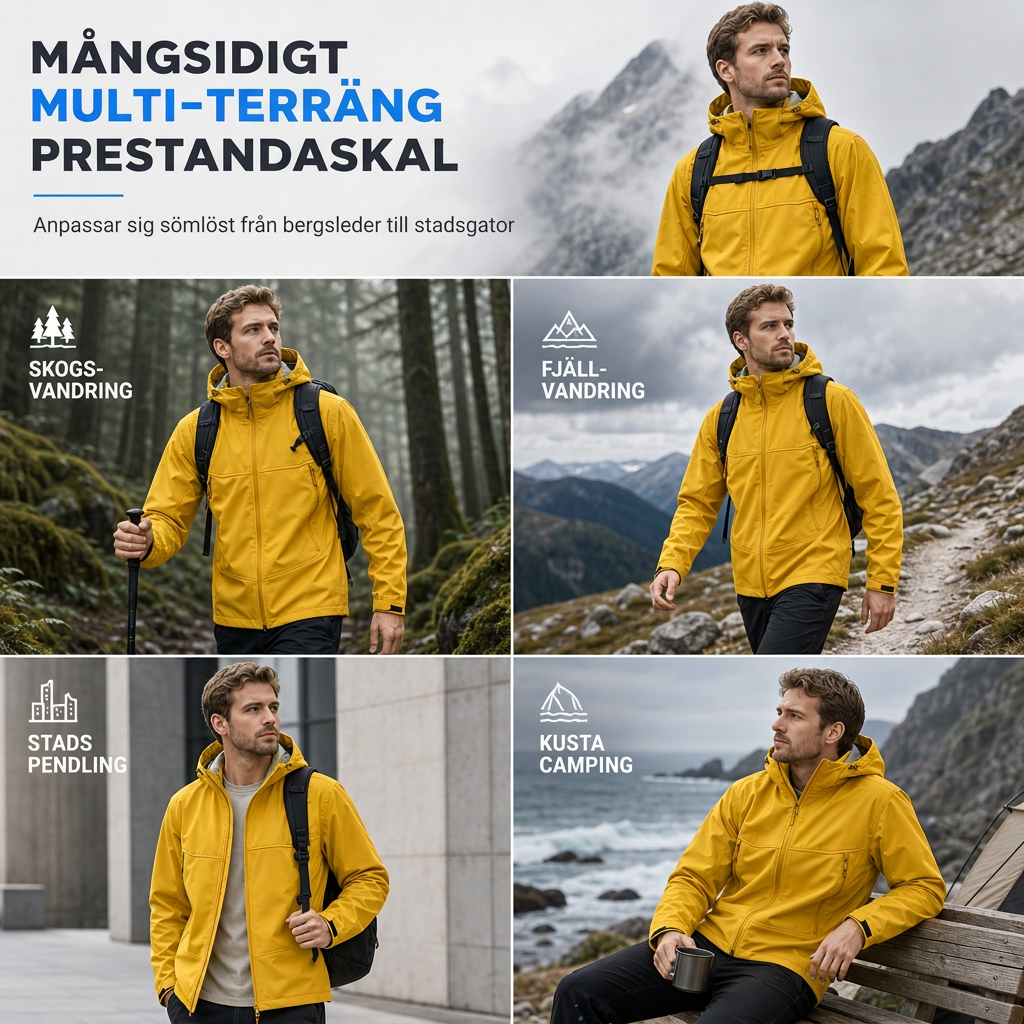 🌧️ Väderbeständigt skydd, stor rörelsefrihet | Unisex-softshelljacka med huva
