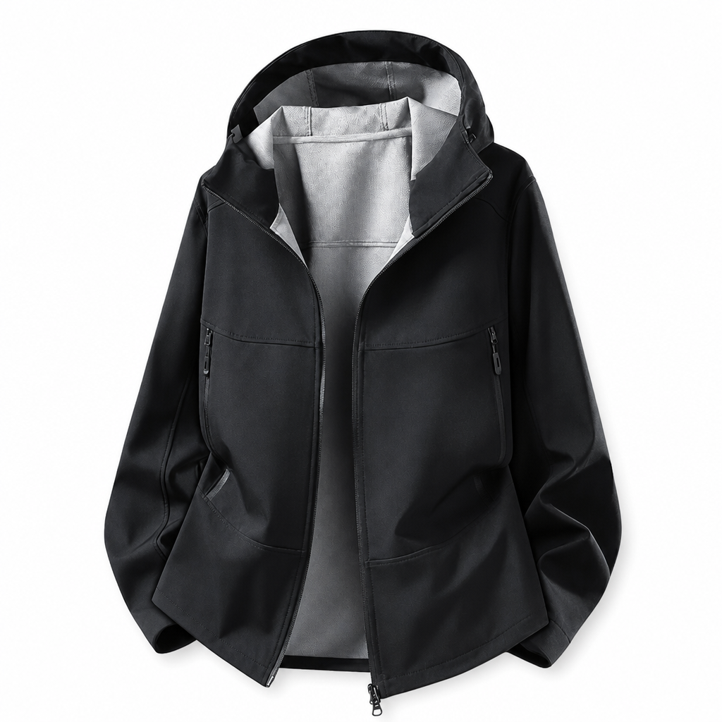 🌧️ Väderbeständigt skydd, stor rörelsefrihet | Unisex-softshelljacka med huva