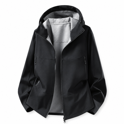 🌧️ Väderbeständigt skydd, stor rörelsefrihet | Unisex-softshelljacka med huva