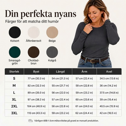 🔥Populär produkt! ✨Klassisk ribbad tröja med rund halsringning för damer