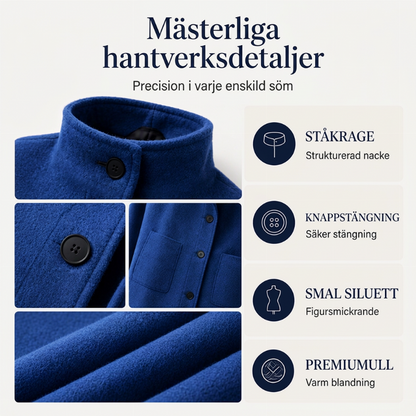 🧥Vintage-ullkappa med ståkrage för damer