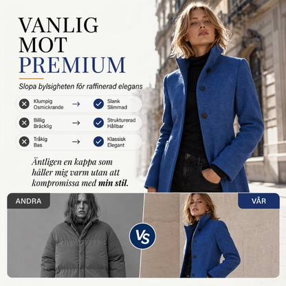 🧥Vintage-ullkappa med ståkrage för damer