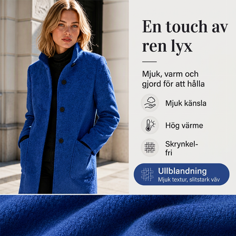 🧥Vintage-ullkappa med ståkrage för damer