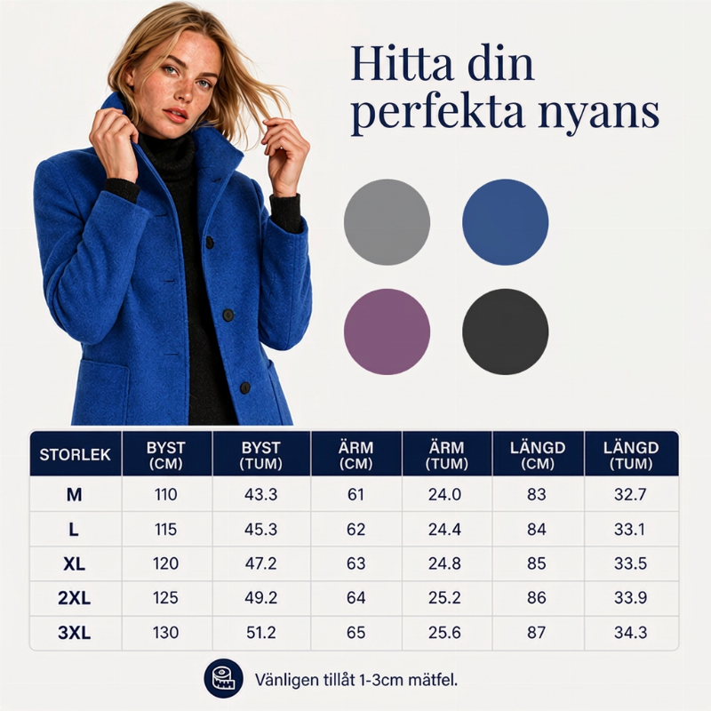 🧥Vintage-ullkappa med ståkrage för damer