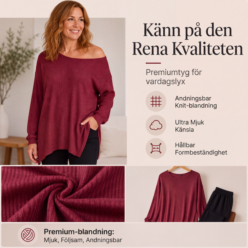 Damtopp med avtäckt axel och delad fåll