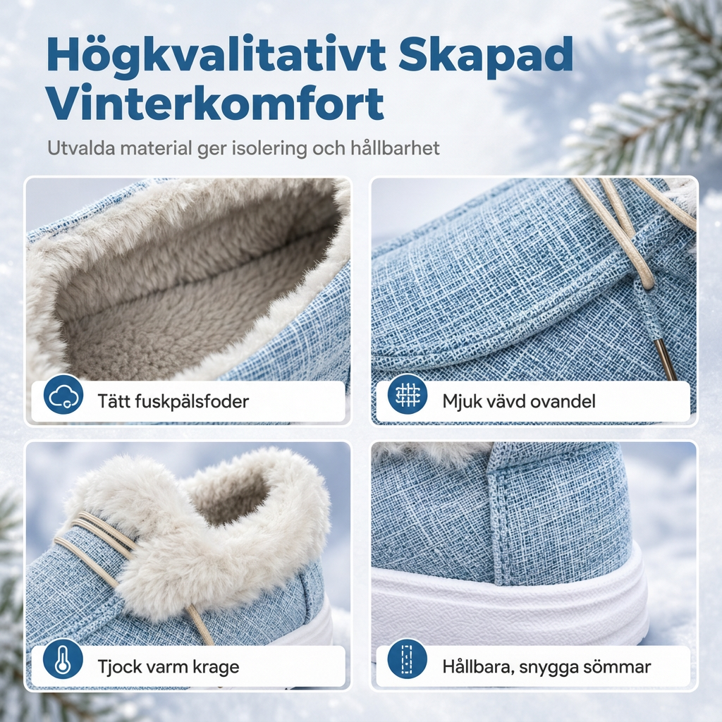 Kvinnliga avslappnade slip-on vinterskor